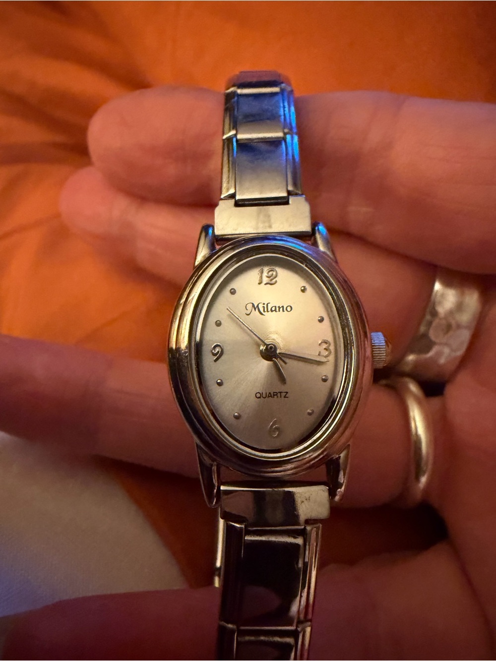 Milano Silver Tone Oval Women's Bracelet Watch